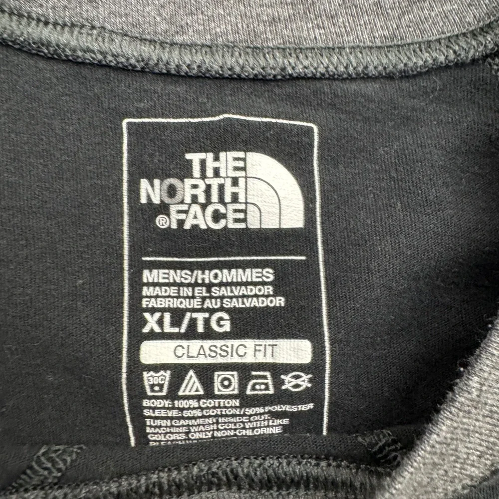 The North Face Mens XL Raglan Baseball Tee 3/4 Sleeve Grey Graphic T-Shirt